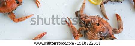 Cooked red crabs, delicious healthy seafood