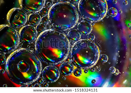 Full color rainbow bubbles abstract art water oil background