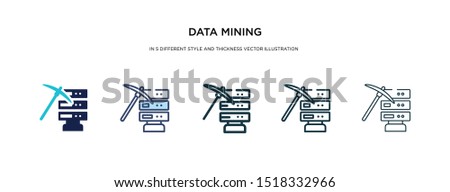 data mining icon in different style and thickness vector illustration. Two colored and black data mining vector icons in filled, outline, line, stroke style can be used for web, mobile, UI Royalty-Free Stock Photo #1518332966