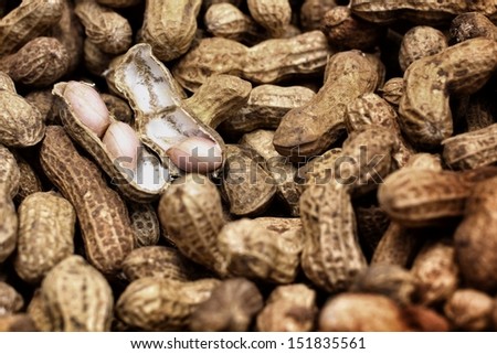 Peanut on the wood background