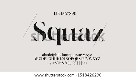 Elegant awesome alphabet letters font and number. Classic Lettering Minimal Fashion Designs. Typography fonts regular uppercase and lowercase. vector illustration Royalty-Free Stock Photo #1518426290