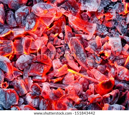 Background of the hot charcoal