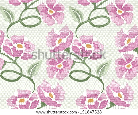 Floral lace seamless pattern.