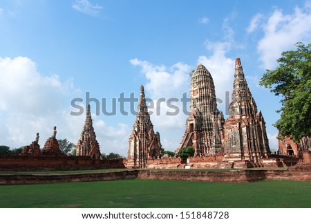 Ancient pagoda at Wat Chaiwattanaram, Ayudhya, Tahiland