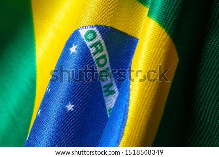 
Brazil flag fabric texture detail