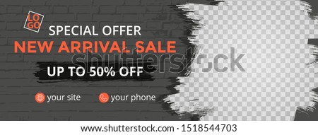 Abstract banner design for ads, banner social media, banner fashion sale with black background