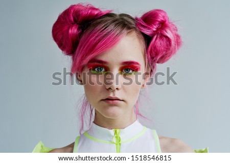 young beautiful model woman looking at the camera with beautiful makeup