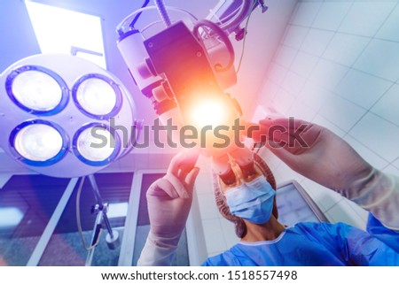 Laser correction for vision. Ophthalmology surgery for eyes. Royalty-Free Stock Photo #1518557498