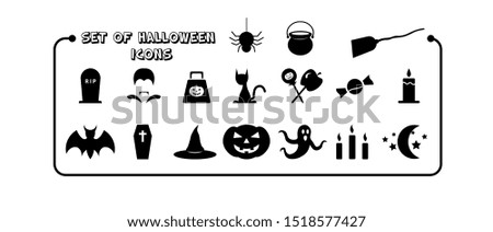 Set of halloween icons vector art