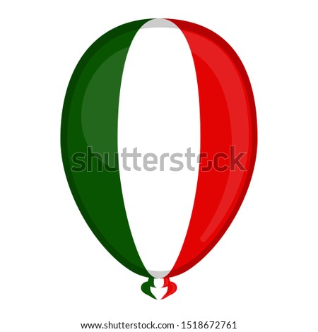 A balloon shaped flag of Italy - Vector illustration