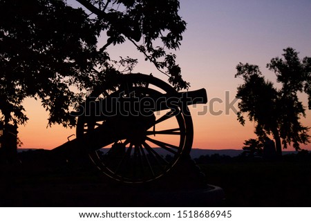 Twilight at Gettysburg.  This picture is taken at Cemetery Ridge in the town of Gettysburg.