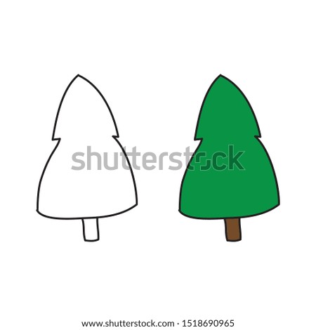 cartoon drawing of a pine tree