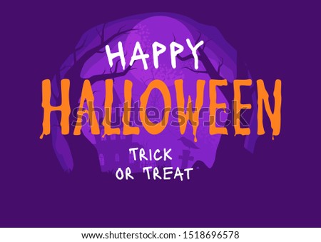 Happy Halloween. Banner or poster for your holiday. Vector illustration