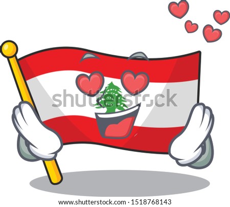 In love flag lebanon stored in cartoon drawer