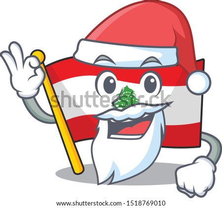 Santa flag lebanon with the character shape