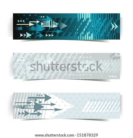 set of abstract banners with arrows