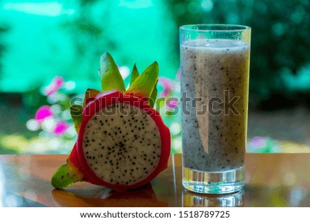 Dragon fruit,Juice isolated with blurred background