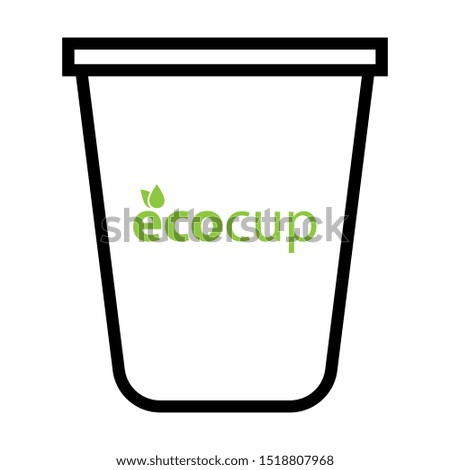 Eco cup icon. Simple design. Line vector. Isolate on white background.