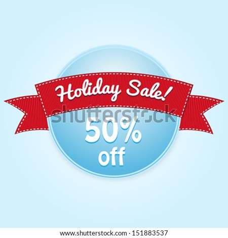 Holiday sale label. Vector illustration