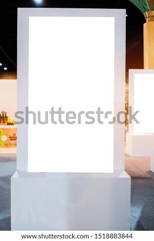 Blank billboard advertising panel with chairs for guest passenger in terminal airport, Mock up white, insert for text of customer. Space for texting. your products or promotional.