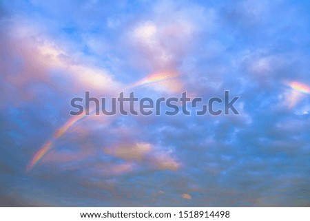 Rainbow Sunset sky landscape blue horizon abstract nature beautiful Cloudscape outdoor