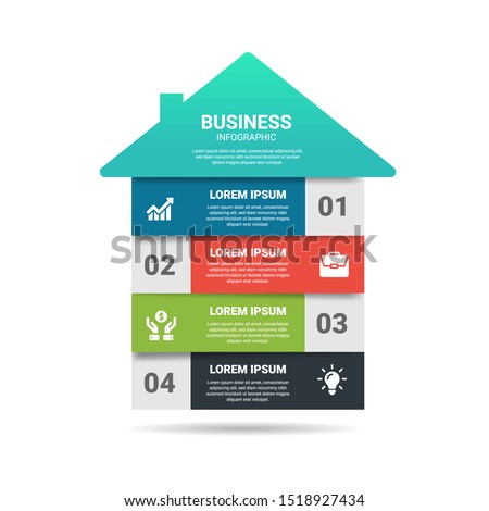 Vector illustration of a Global Business house, Development Elements of infographics design