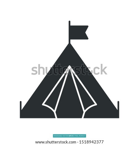 camping tent icon vector illustration logo template for many purpose. Isolated on white background.