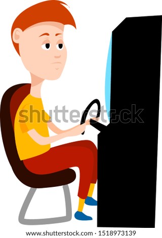 Gaming machine, illustration, vector on white background.