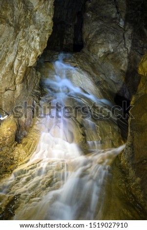 Underground river in Stopica`s cave, Zlatibor, Serbia