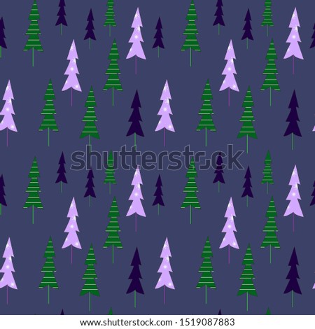 Seamless pattern. Winter forest. Abstract image. Seamless flat background.
