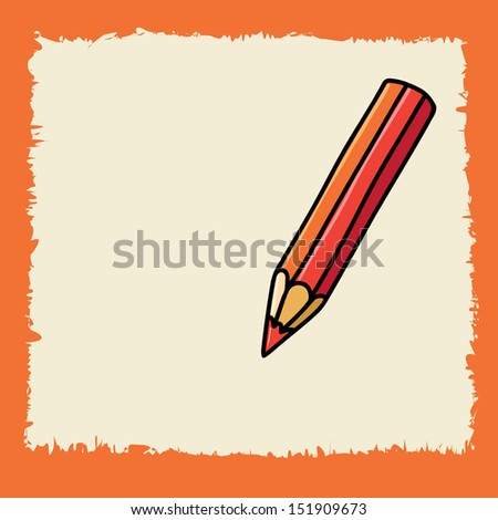 Red pencil and space for text - raster version 