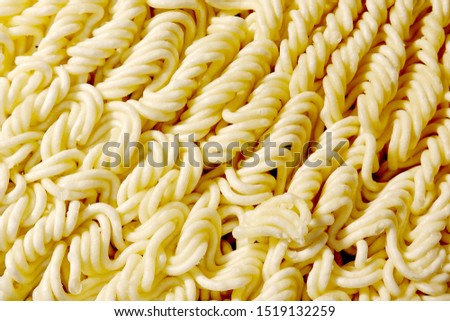 Instant ramen noodles texture background close up.