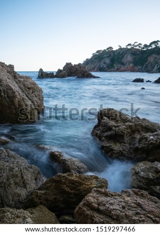 Mediterranean sea long exposure photography. Costa brava, Spain