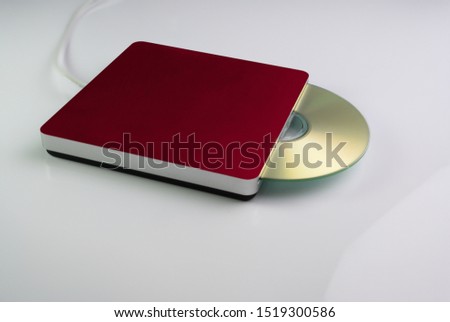 red external computer DVD and CD  laser writer and player