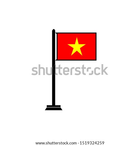 country pole with the nation flag of vietnam