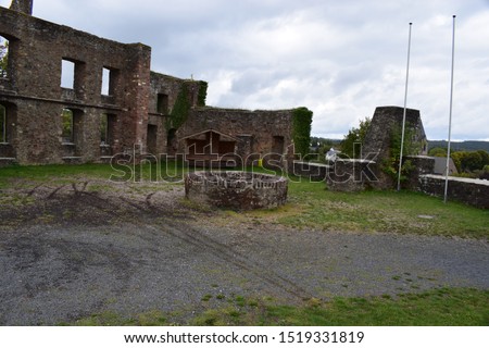 ruin walls of a former castle in Ulmen, Eifel