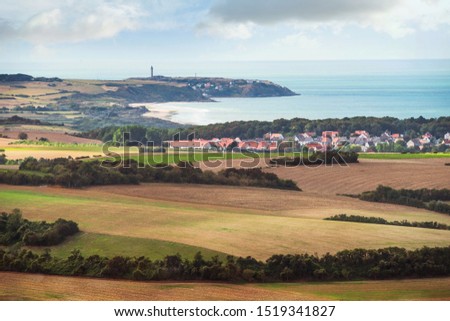 beautiful landscape of the coast between Calais and Boulogne-sur-Mer in France Royalty-Free Stock Photo #1519341827