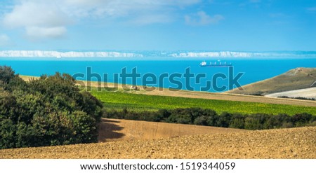 beautiful landscape of the coast between Calais and Boulogne-sur-Mer in France Royalty-Free Stock Photo #1519344059