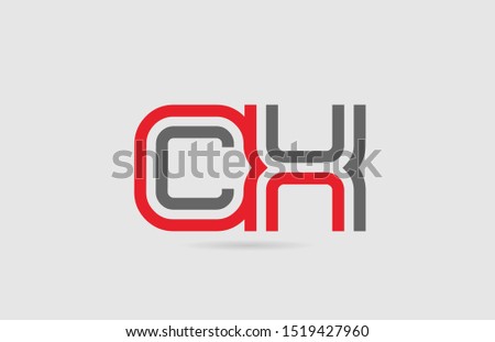 red grey alphabet letter logo combination CX C X for icon design. Suitable as a logotype for a company or business