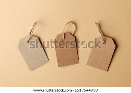Cardboard tags with space for text on Old Paper Texture background
