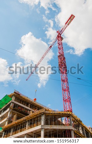Construction site of concrete edifice