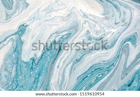 Blue marble abstract acrylic background. Marbling artwork texture. Liquid acrylic pattern Royalty-Free Stock Photo #1519610954