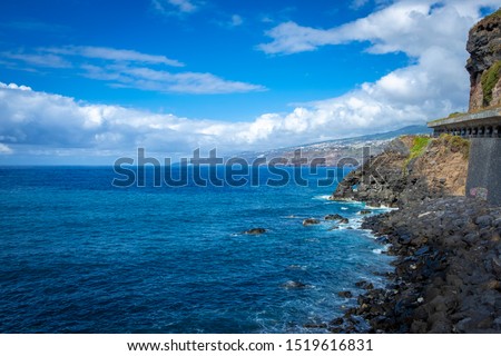 landscape at the bay Martianez in Puerto de la Cruz, Tenerife