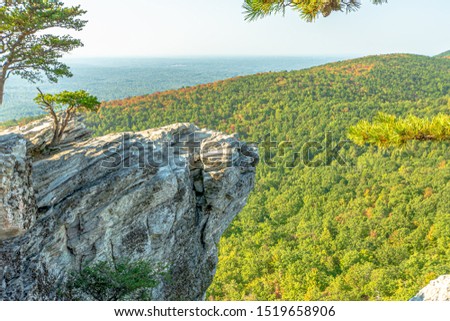 View from peak of Hanging Rock State Park , North Carolina , USA Royalty-Free Stock Photo #1519658906
