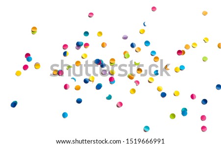 Photography of colorful paper confetti isolated on white background Royalty-Free Stock Photo #1519666991
