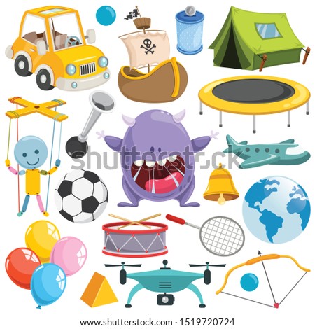 Collection Of Colorful Toys And Objects