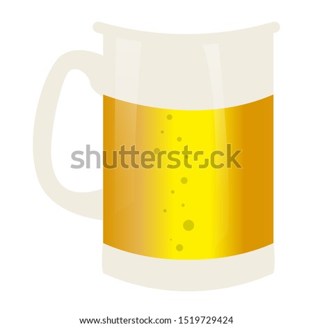 Isolated beer mug on a white background - Vector