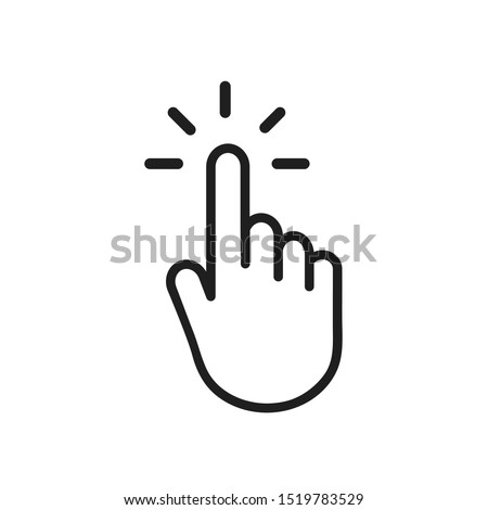 Clicking finger icon, hand pointer on white background vector Royalty-Free Stock Photo #1519783529