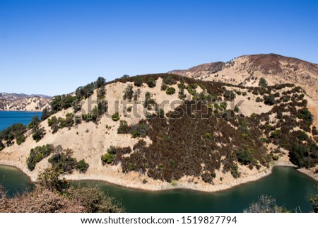 Golden hills at Lake Berryessa Napa County California