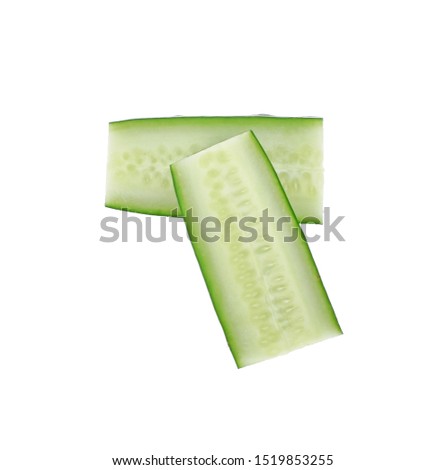 cucumbers top view isolated on white background